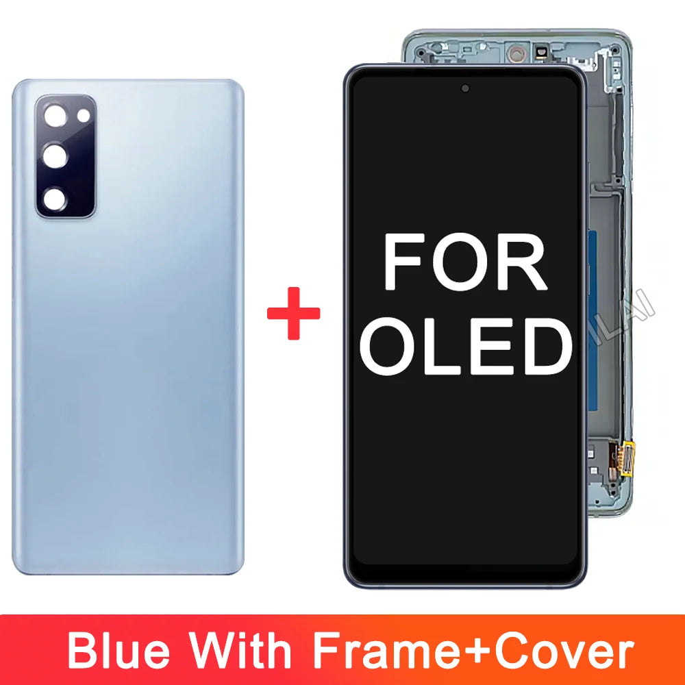 OLED para Samsung Galaxy S20 FE G780F pantalla LCD Digitalizador de pantalla táctil con marco para Samsung S20 FE 5G G781B reemplazo LCD