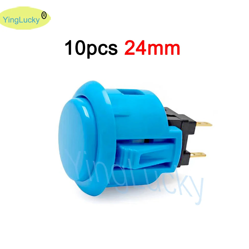 Botones Pulsadores Originales Sanwa OBSF-30 / OBSF-24 (30mm/24mm) para Arcade Box/Pandora/PS3/PS4/Raspberry Pi/MAME (10 Unidades)