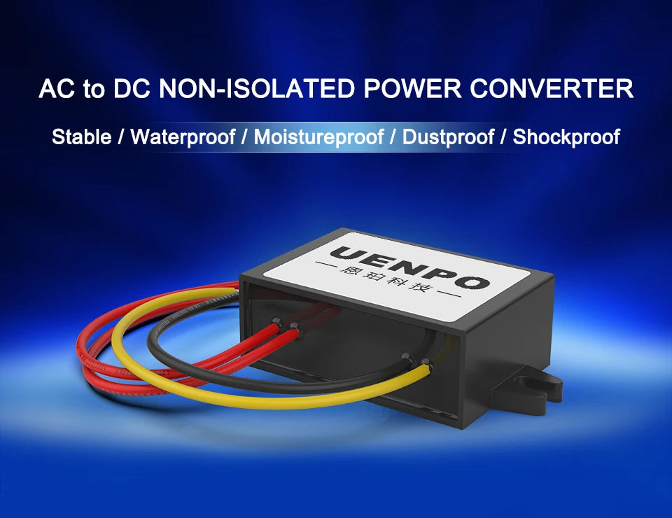 Convertidor AC/DC 24V/36V a DC 24V 1A/2A/3A Reductor Voltaje Módulo Impermeable IP68