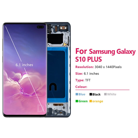 Pantalla S10plus 100% probada para Samsung S10 Plus, pantalla LCD S10 + para G975 Sm-g975f/ds G975u G975w