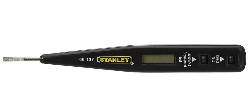 Destornillador Tester Digital Stanley 66-137 (2 en 1, 12V) con Display LCD - Uso Profesional/DIY/Automotriz