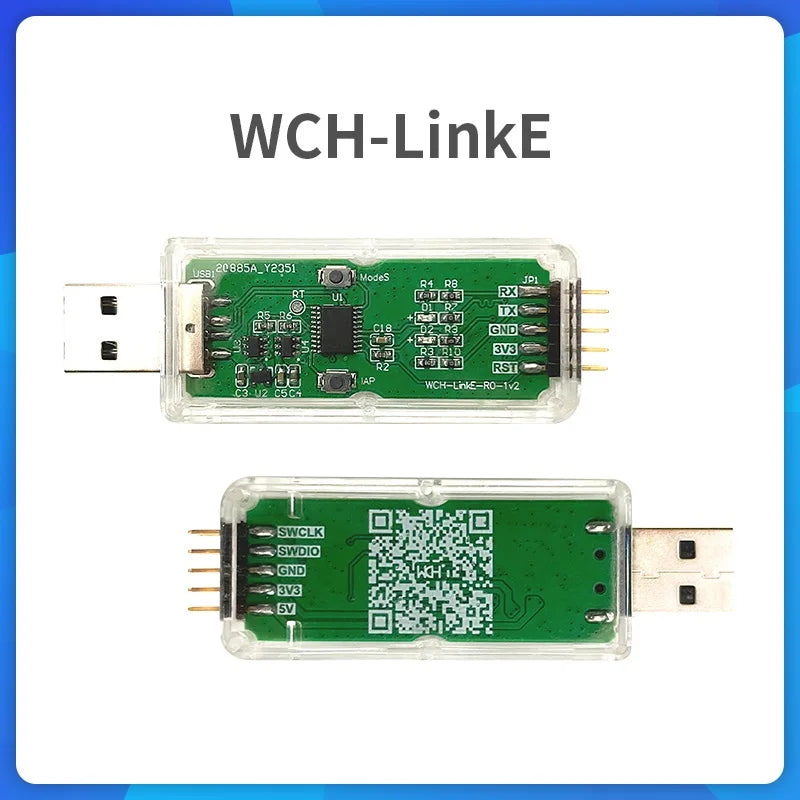 Adaptador Debugger/Descarga Online WCH LinkE (Soporta WCH RISC-V MCU / ARM SWD, USB a Serial)
