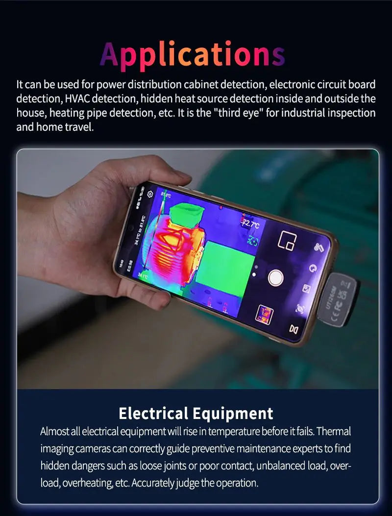 Termógrafo UNI-T UTi260M para Smartphone (Tipo C) - Cámara Térmica Infrarroja Tuberías/Circuitos PCB (No iPhone)