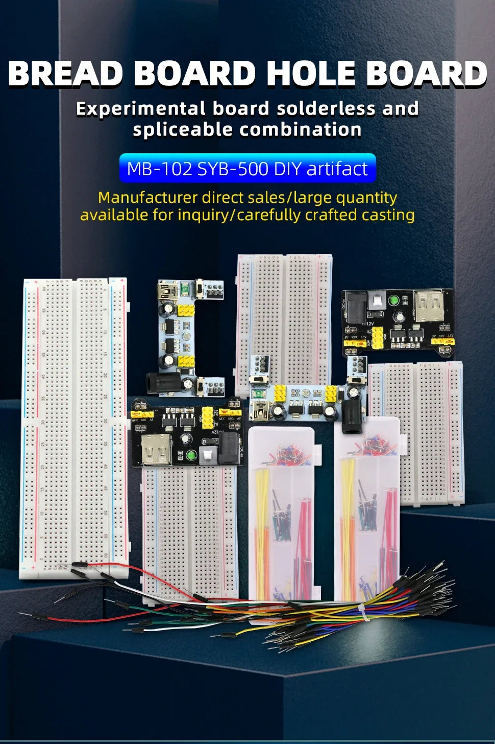 1pcs Power Module Breadboard Kit Bread Board Wire Cables Jumper Breadboard Wire Kit Electronics Breadboard Solderless