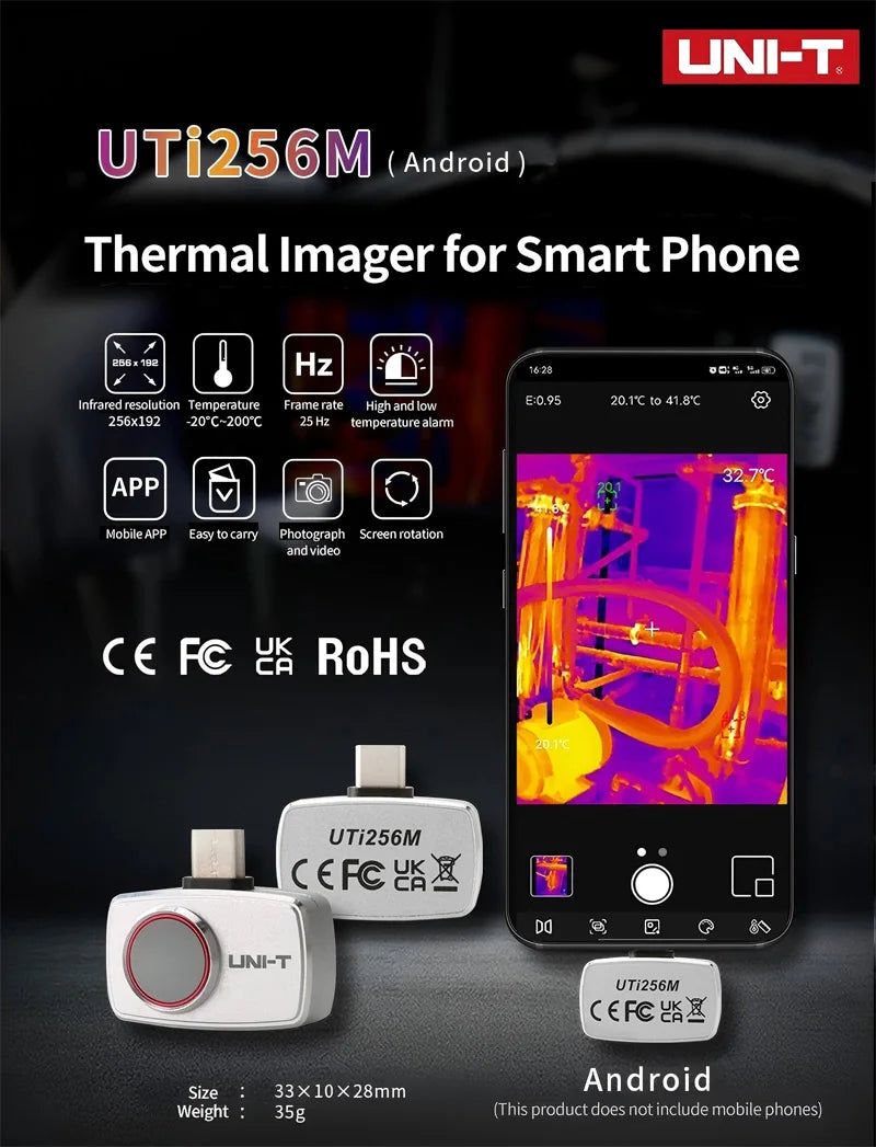 Termógrafo Móvil UNI-T UTi260M para Android (Tipo C) - Herramienta Temperatura Módulo PCB/Electrónico