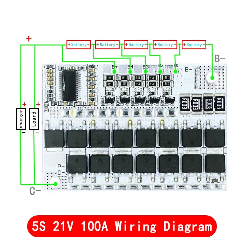 3s/4s/5s Bms 12v 16.8v 21v 3.7v 100a Li-ion Lmo Ternary Lithium Battery Protection Circuit Board Li-polymer Balance Charging