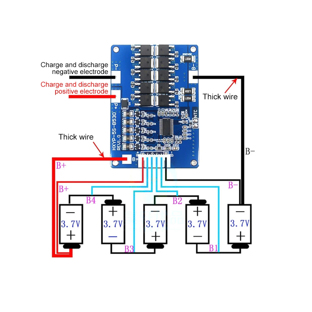 BMS 5S 30A Li-ion Lithium Battery 18650 Charger Protection PCB Board 18V 21V Cell Protection Circuit For Drill Motor Lipo Cell