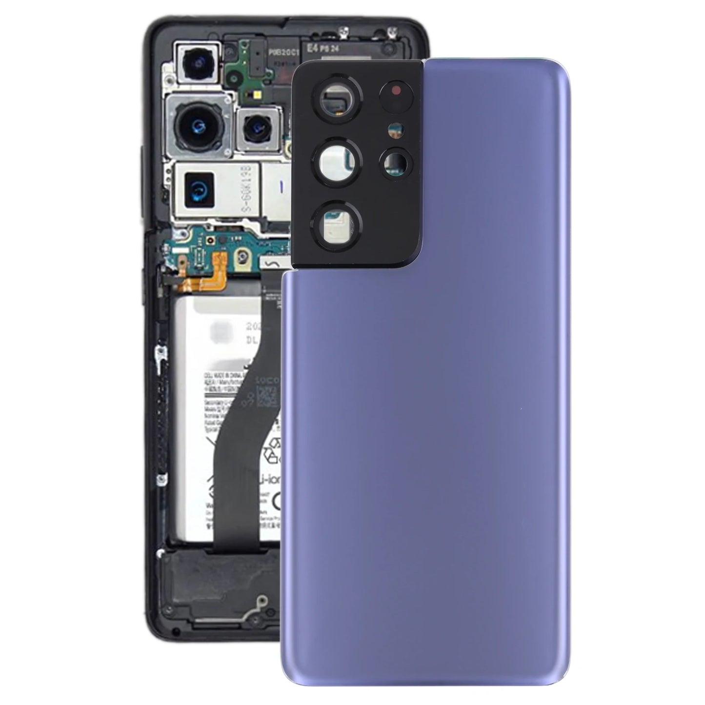 Tapa Trasera Batería con Cubierta Lente Cámara para Samsung Galaxy S21 Ultra 5G (Repuesto Reparación Teléfono)
