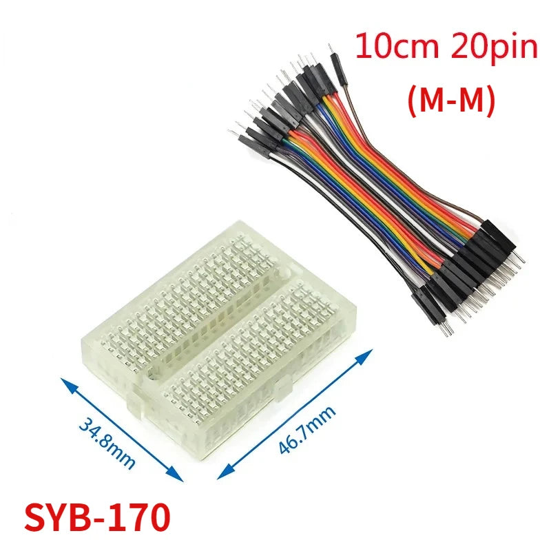 Breadboard Jumper Wire Dupont Line Kit MB102 ZY-204 400 Tie Points Solderless PCB Breadboard DIY Mini Test Protoboard Kits