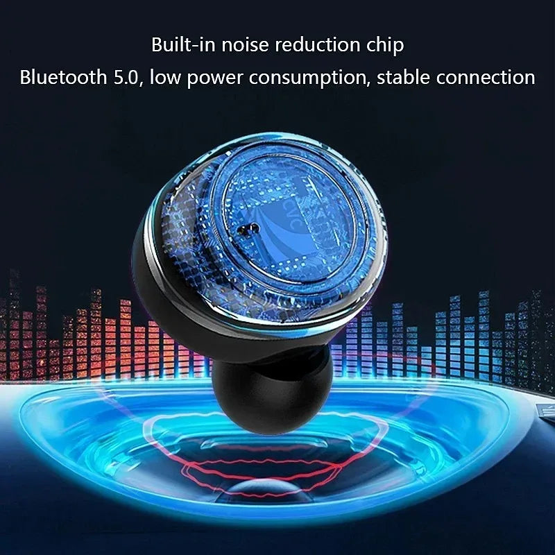 Auriculares Inalámbricos Y50 TWS Bluetooth 5.0 Deportivos con Micrófono y Pantalla LED (Control Táctil, Estéreo 9D, Impermeables)