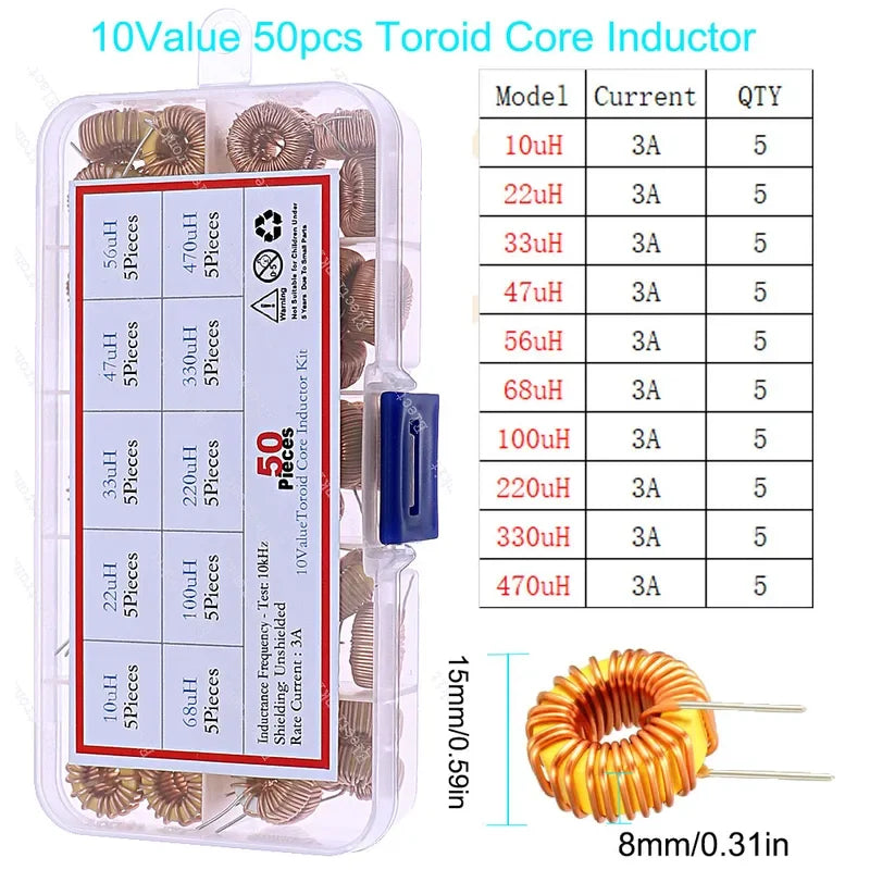 Kit Surtido Inductores SMD/DIP - Varios Valores (2.2uH a 100mH)