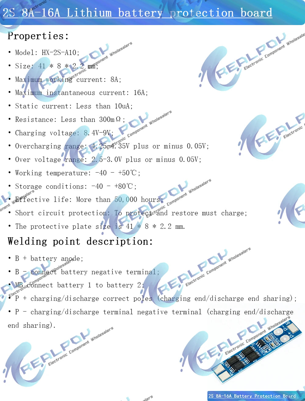 2S 2A 3A 4A 5A 8A 10A 13A 20A 7.4V 8.4V Li-ion 18650 Lithium battery protection board / BMS board Standard / Balance