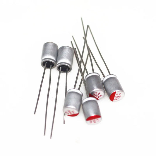 Capacitor Sólido Polímero (4.7uF-2200uF, 10V-100V) - Pack 10 Unidades (Valores Surtidos)