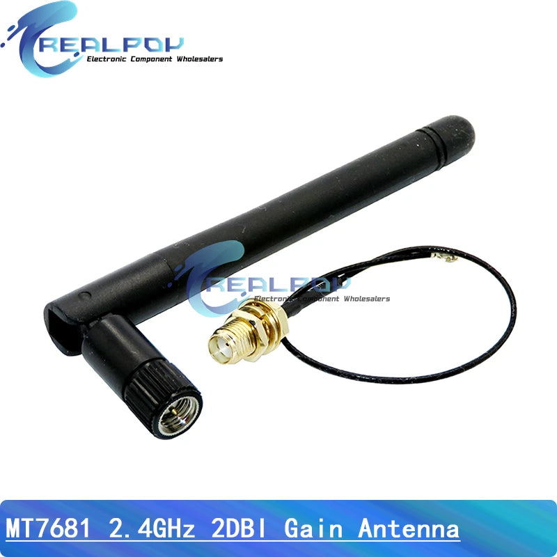Antena WiFi 2.4GHz 3dBi SMA-KY Macho + Cable Pigtail 17cm PCI U.FL/IPX a SMA-KY Macho para ESP8266/ESP32