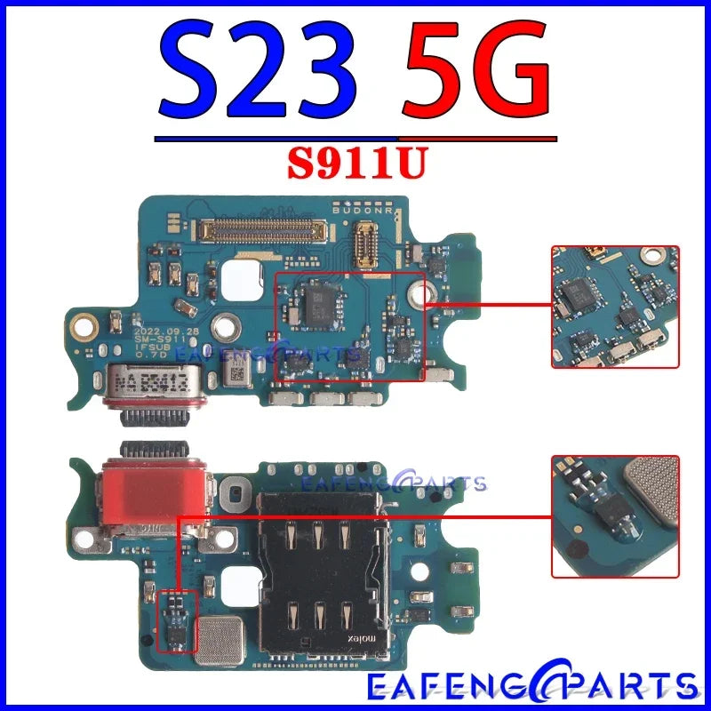 Placa Módulo Puerto Carga USB Dock para Samsung Galaxy S22/S23 Plus/Ultra (S901/S906/S908/S911/S916/S918 B/U/N)