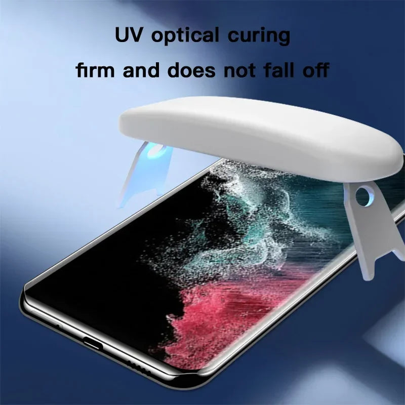Protector Pantalla Cristal Templado UV Curvo para Samsung Galaxy S24/S23/S22/S21/S20 Ultra/Plus (Compatible S24 Ultra)
