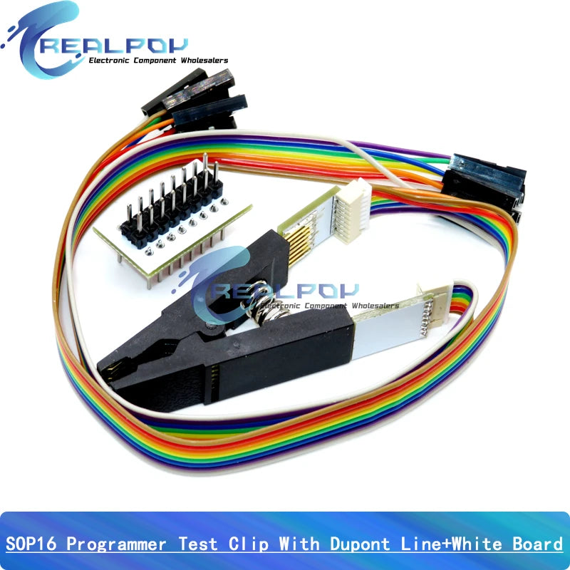 Kit Programador USB CH341A 24/25 Series EEPROM Flash BIOS + Clip Test SOP16/SOIC16 para RT809F/TL866