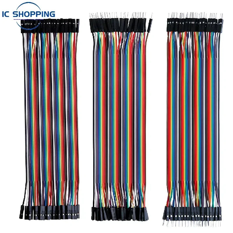 Cable Jumper Dupont (40 Unidades) Macho-Macho / Hembra-Hembra / Macho-Hembra para Arduino DIY Kit