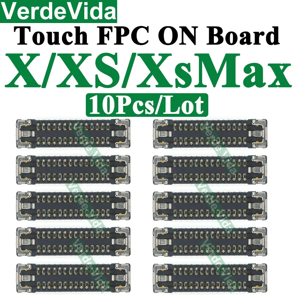 Conector FPC Táctil / Pantalla LCD en Placa Base para iPhone X/XS/XR/11/12/13/14/15/16 Pro Max/Plus (10 Unidades)