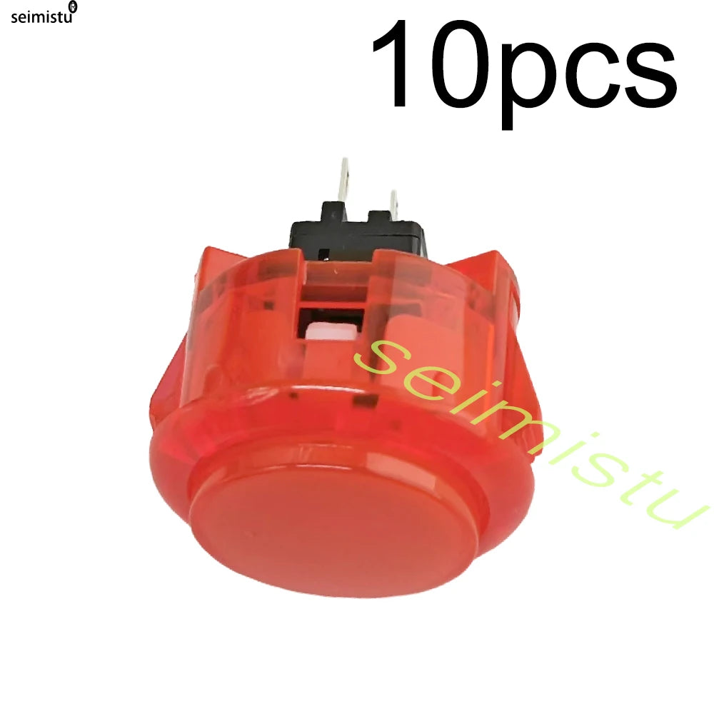 Botón Pulsador Transparente (24mm/30mm) Copia Sanwa OBS-C para Consola Videojuegos/Hitbox/Arcade PC Neo Geo (10 Unidades)