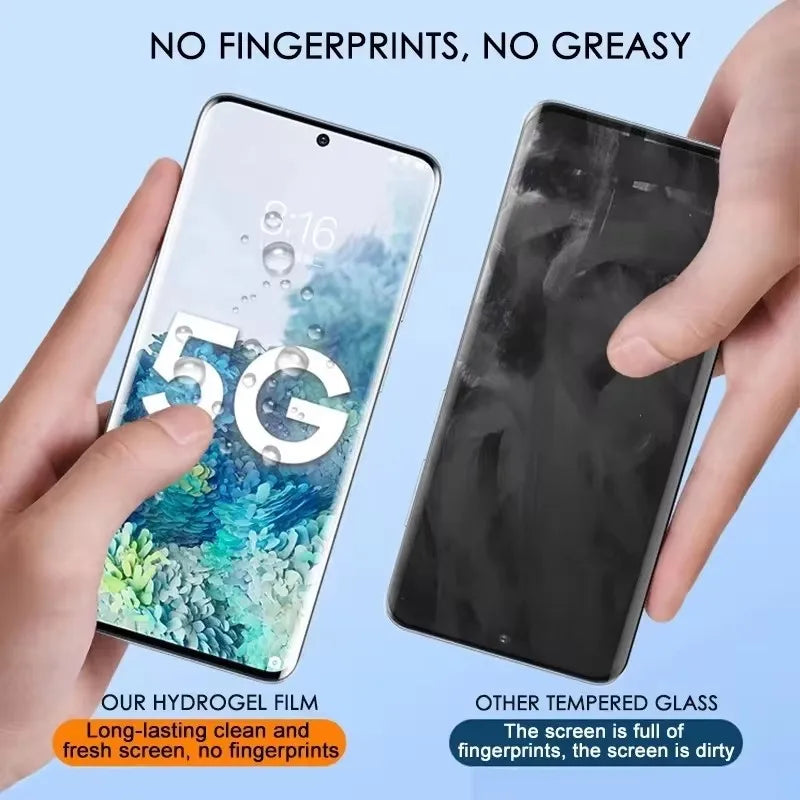 Film Hidrogel Protector Pantalla para Samsung Galaxy S8-S24 Ultra/Plus/FE / Note 9/10/20 Plus (5 Unidades)