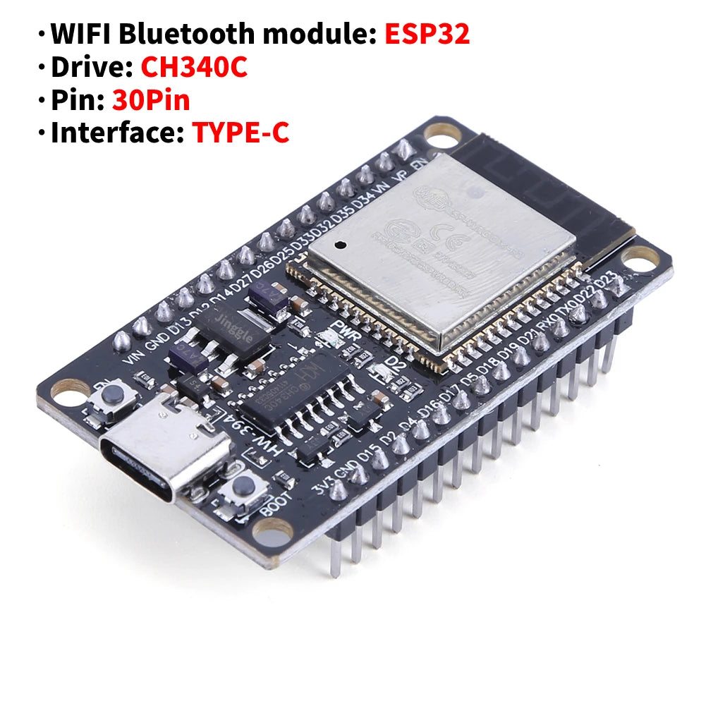 Placa Desarrollo ESP32 NodeMCU-32S (30 Pines, ESP32-WROOM-32D/32U) Módulo WiFi + Bluetooth Doble Núcleo Bajo Consumo