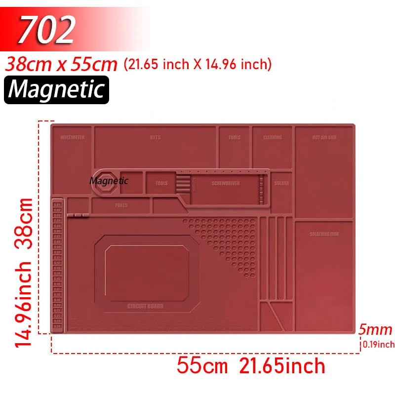 Alfombrilla Soldadura ESD Resistente Calor (932°F/500°C) Plataforma Mantenimiento Reparación Computadora/Teléfono Kit Herramientas