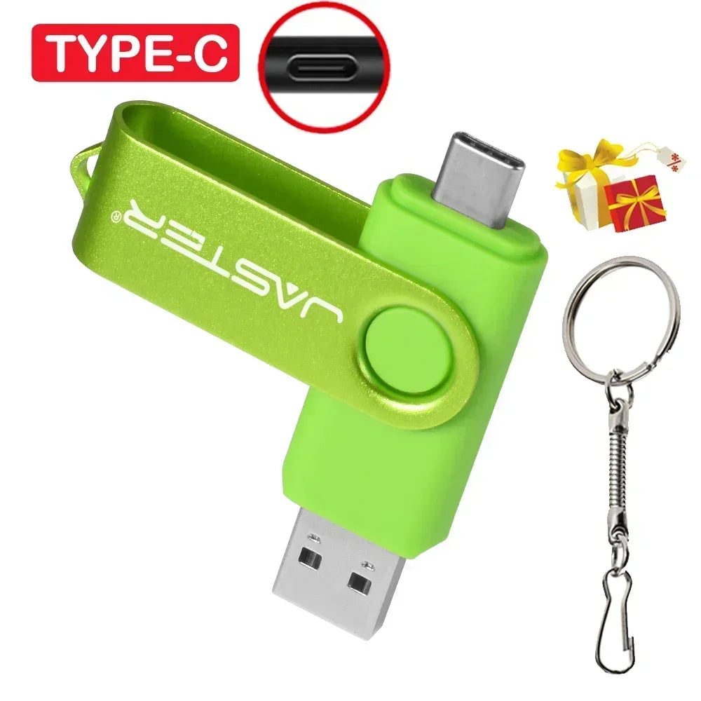 Memoria USB Flash Drive Pendrive Tipo C (32GB/64GB/128GB) con Llavero Regalo Empresarial