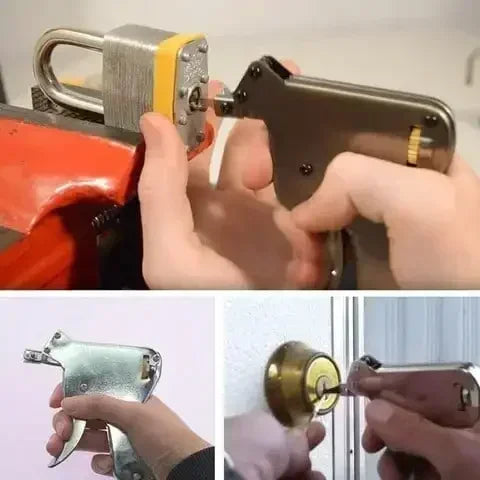 Kit Herramienta Apertura Puertas Acero Inoxidable (Ganzúa/Llave Bump/Pistola Pick) Reparación Cerrajería
