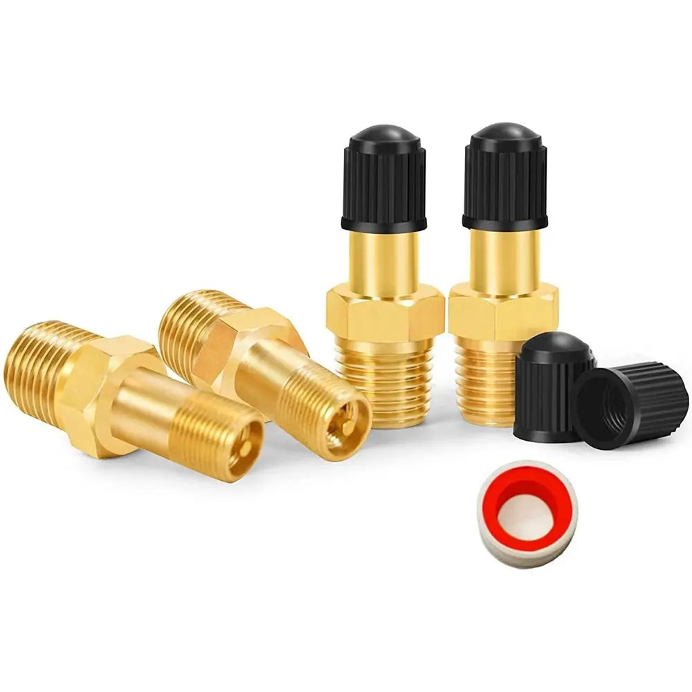 Válvula Llenado Tanque Compresor Aire Latón Anti-Corrosión Schrader (Rosca 1/4 NPT / 1/8 NPT / M10) Núcleo Válvula Neumático Auto