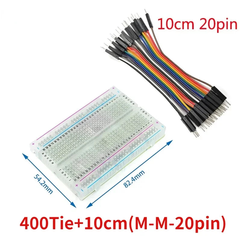 Breadboard Jumper Wire Dupont Line Kit MB102 ZY-204 400 Tie Points Solderless PCB Breadboard DIY Mini Test Protoboard Kits
