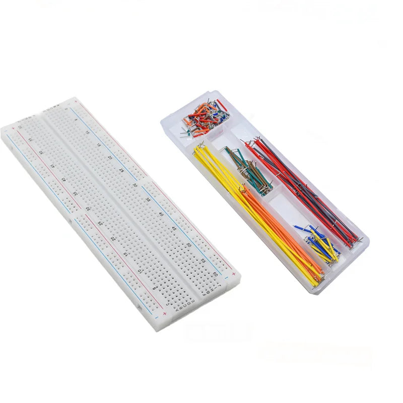 MB102 Breadboard Kit 400/830 Points Prototype Board 65 Jumper Wires U-Shaped Solderless Breadboard Jumper Cables DIY Electronics