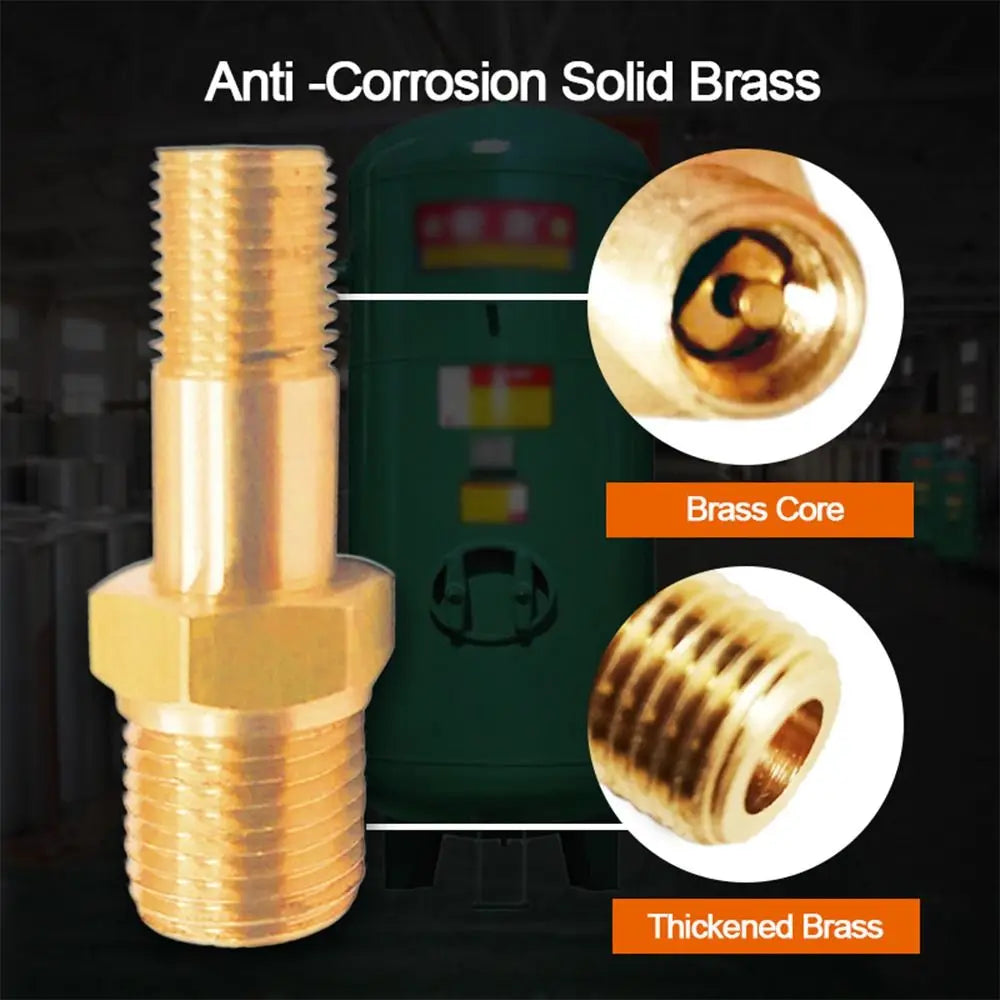 Válvula Llenado Tanque Compresor Aire Latón Anti-Corrosión Schrader (Rosca 1/4 NPT / 1/8 NPT / M10) Núcleo Válvula Neumático Auto