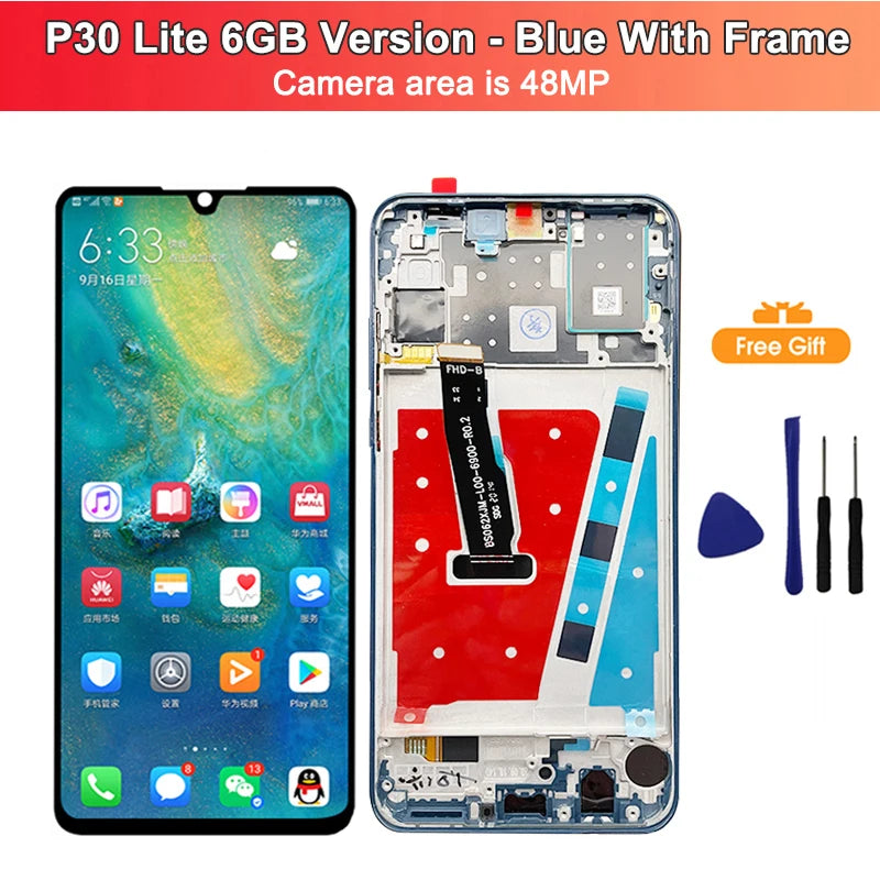 P30 Lite Screen for HUAWEI P30 Lite LCD Display Screen with Frame for HUAWEI P30 Lite Touch LCD Screen Nova 4e Replacement Parts