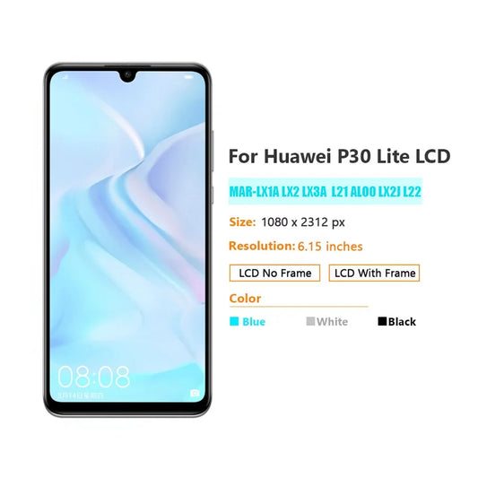 OEM Screen For HUAWEI P30 Lite LCD Display Touch Screen For HUAWEI P30 Lite Nova 4e MAR-LX1A LCD Screen Digitizer Assembly Parts