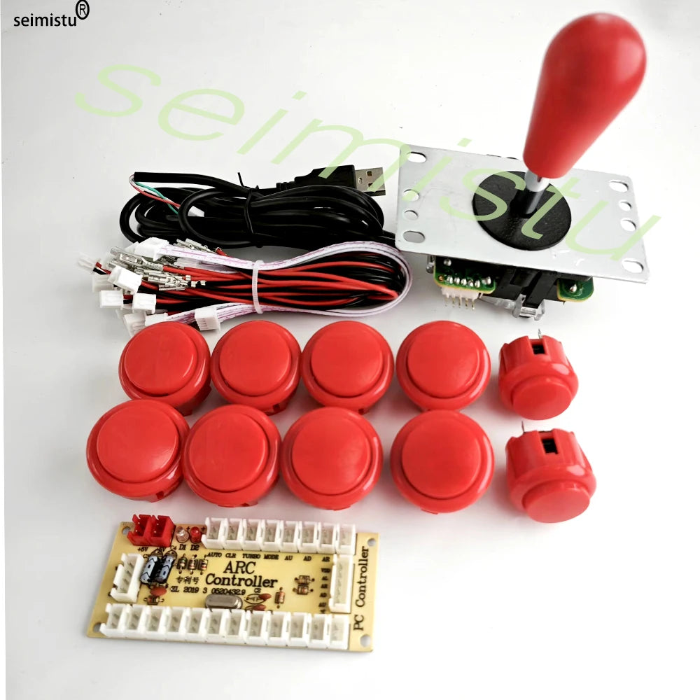 Kit DIY Joystick Arcade (Copia Sanwa) con Botones Pulsadores para PC/Raspberry Pi (Controlador USB Zero Delay)