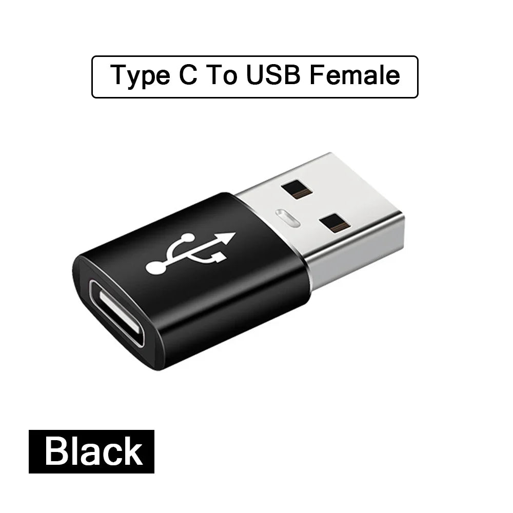Adaptador Convertidor OTG USB 3.0 Macho a Tipo C Hembra para Cargador/PC/MacBook/Auto/USB iPad (2 Unidades)