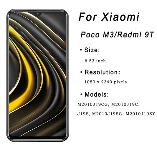 LCD For Xiaomi Poco M3 M2010J19CG Display Touch Screen Digitizer For Redmi 9T Display With Frame M2010J19SG Replacement Parts
