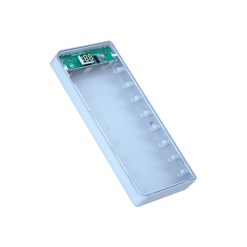 Caja Power Bank Shell DIY 5V (Doble USB/Micro USB/Tipo C) Soporte Baterías 18650 (Carcasa Desmontable, Sin Batería)