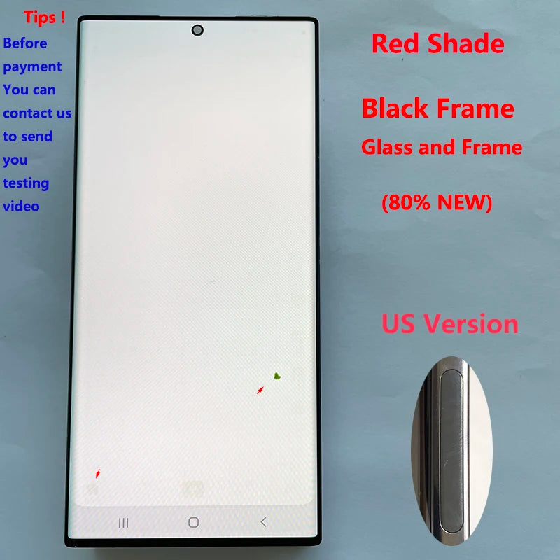 Pantalla 6.8" Super AMOLED con Marco y Digitalizador Táctil para Samsung S22 Ultra 5G (S908/S908U/S908B) (Con Defecto Estético)