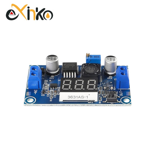 Lote 5/10 Pcs Módulo Convertidor Buck LM2596 DC-DC Step-Down con Voltímetro LED 4.0-40V a 1.3-37V