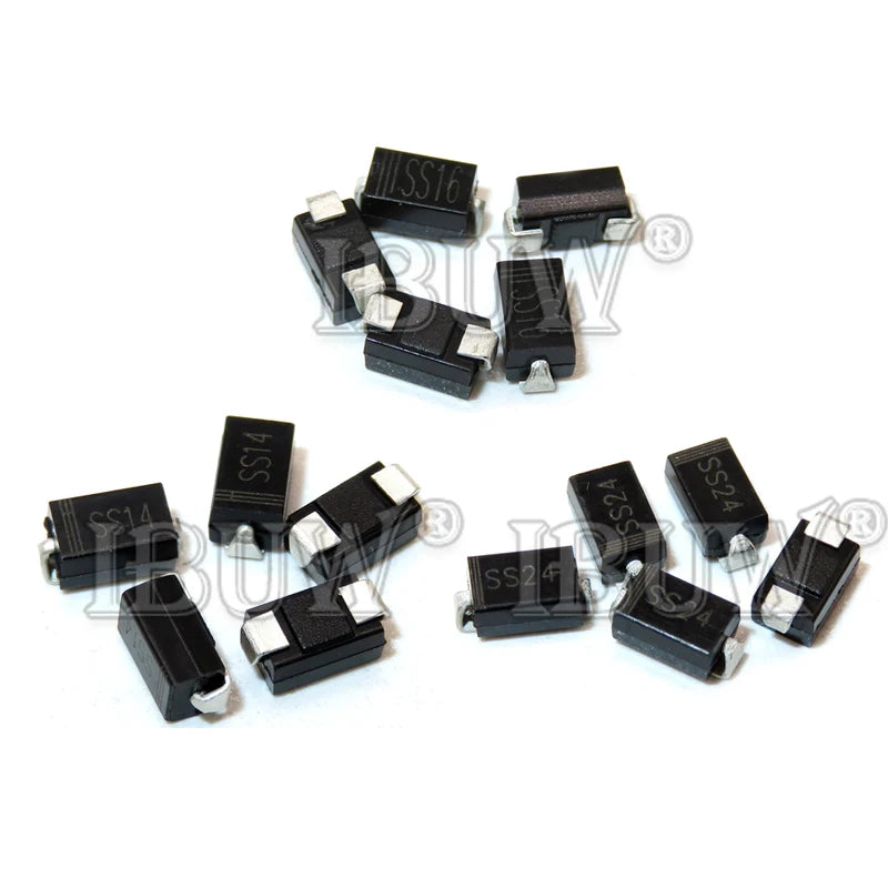 Diodo Rectificador Schottky SMD DO-214AC - Varios Tipos (M1-M7, SS12-SS36, US1M, RS2M, ES1D) - Lote 100 Piezas