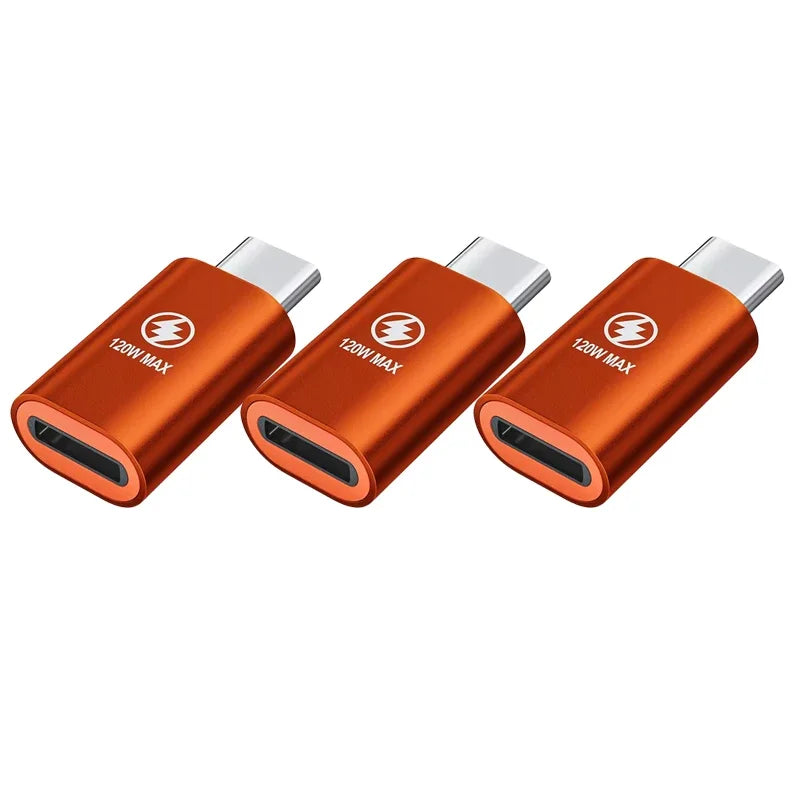 Lote 1-3 Pcs Adaptador Convertidor Carga Rápida PD 120W Lightning Hembra a USB-C Macho para iPhone 15/14/13/iPad/Samsung