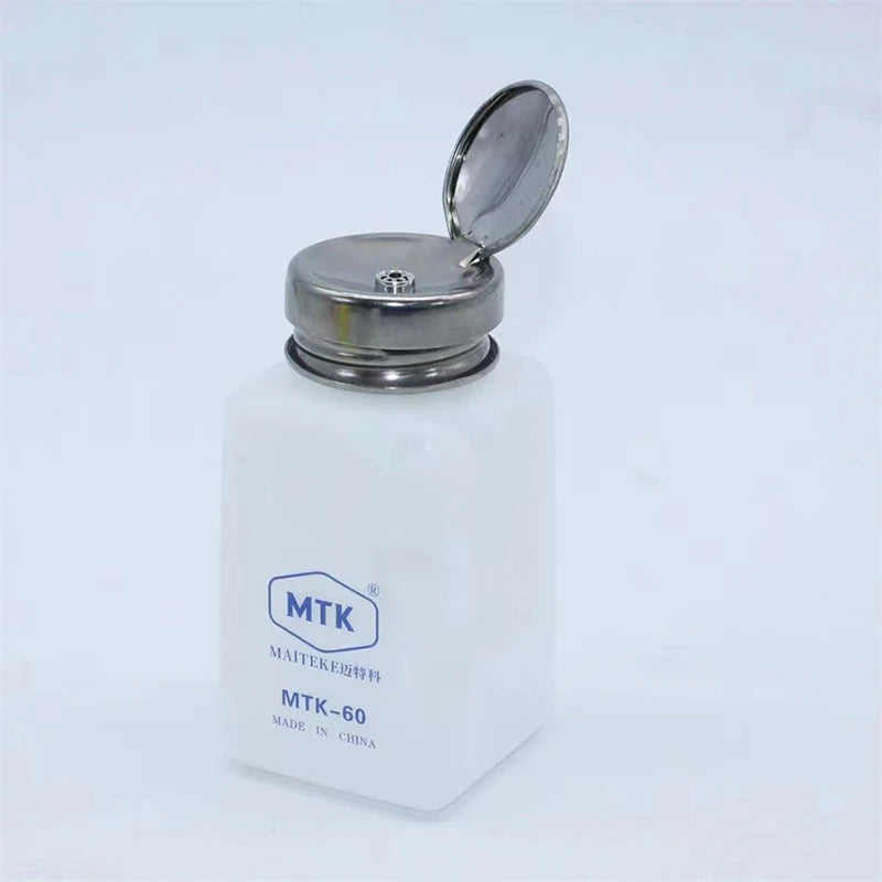 120ML 180ML 250ML Alcohol Bottle With Stainless Steel Cap Mobile Phone Maintenance Cleaning Anti Static Liquid Plastic Container