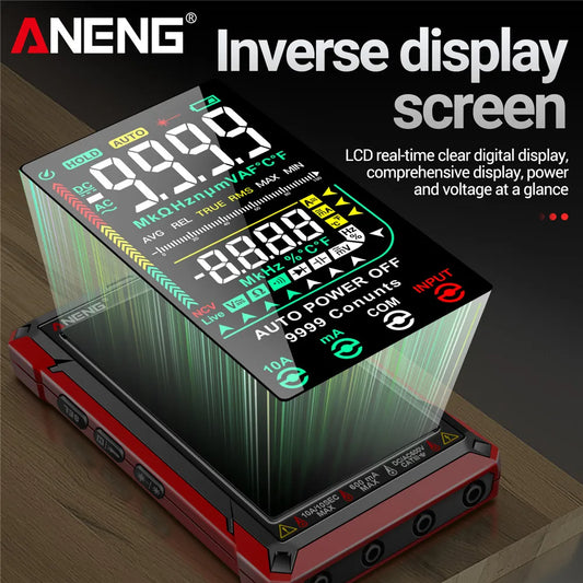 Multímetro Digital Inteligente ANENG 622B/622A True RMS 9999 Cuentas Lámpara Láser Autorango DC/AC Tester Analógico