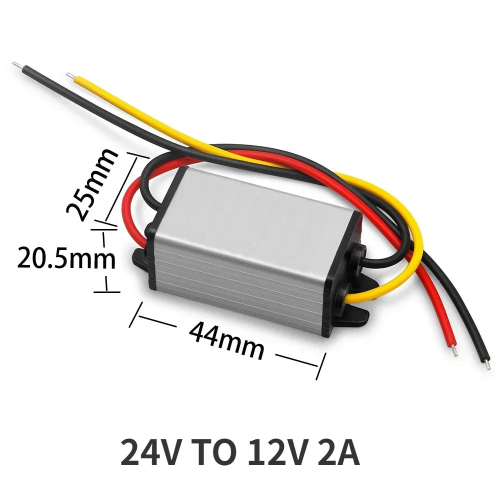 Convertidor DC-DC 24V a 12V 1A-5A Step-Down Buck Módulo Impermeable Regulador Voltaje