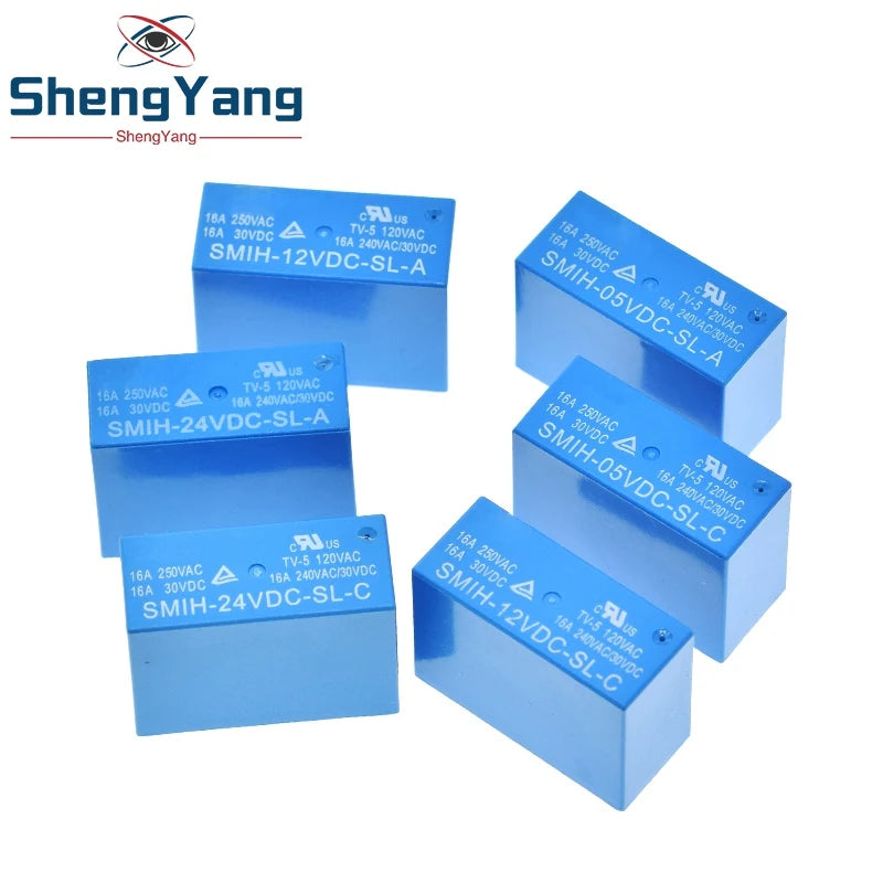 Relé Potencia SMIH 6/8-Pin 16A 250V - Bobina (5V/12V/24V DC) Contacto SL-A/SL-C - Lote 1 Pieza