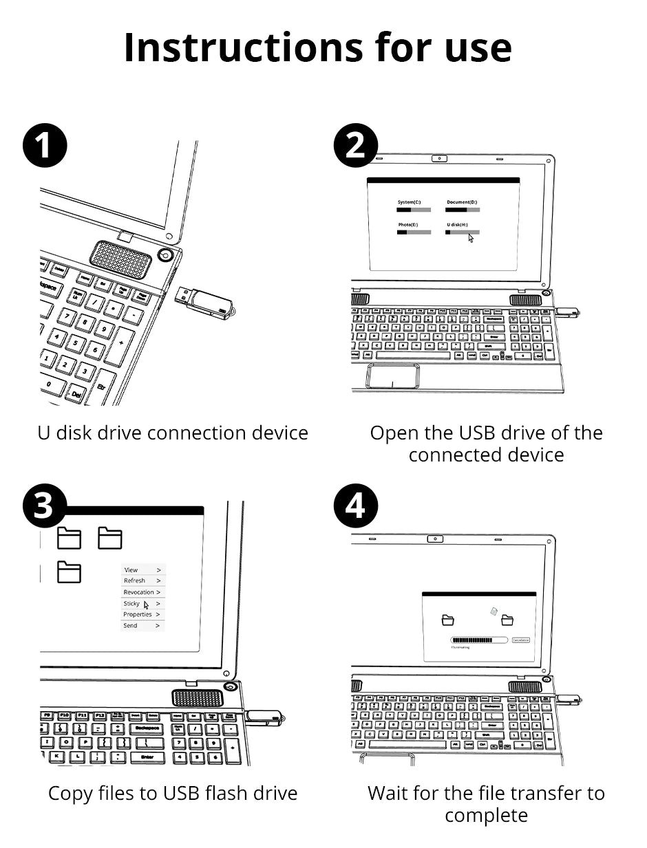 Memoria USB Flash Drive AUGAOKE (32GB/64GB/128GB) Alta Velocidad USB 2.0 / Tipo C Pen Drive para PC