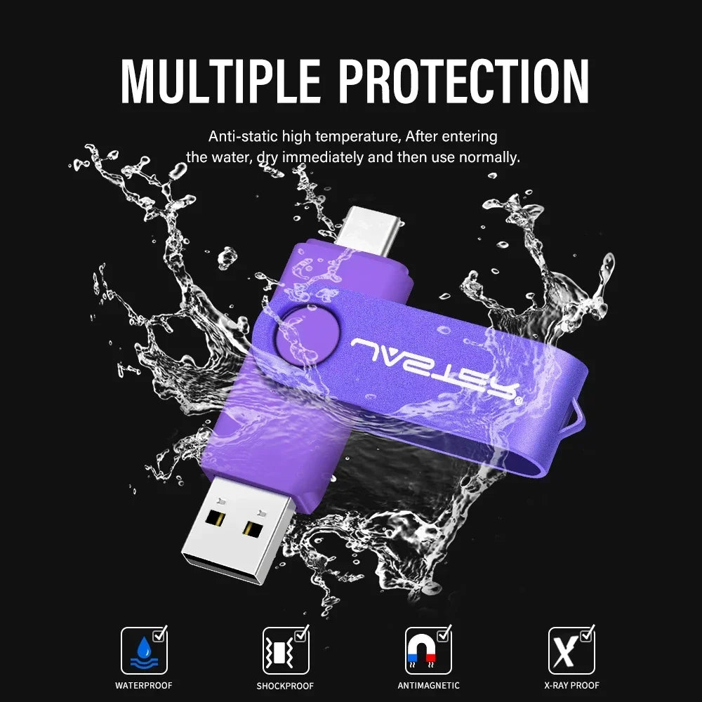 Memoria USB Flash Drive Pendrive Tipo C (32GB/64GB/128GB) con Llavero Regalo Empresarial