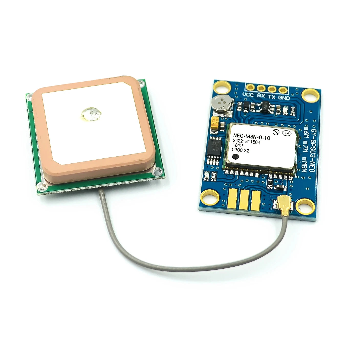 Módulo GPS GY-NEO6MV2 / GY-NEO7MV2 / GY-NEO8MV2 (NEO-6M/7M/8M) con Antena Grande y EEPROM para Control Vuelo MWC/APM2.5 Arduino